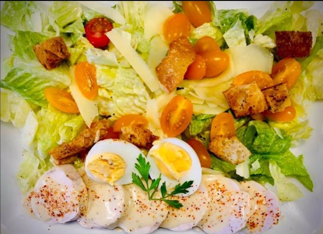 Caesar chicken salad.