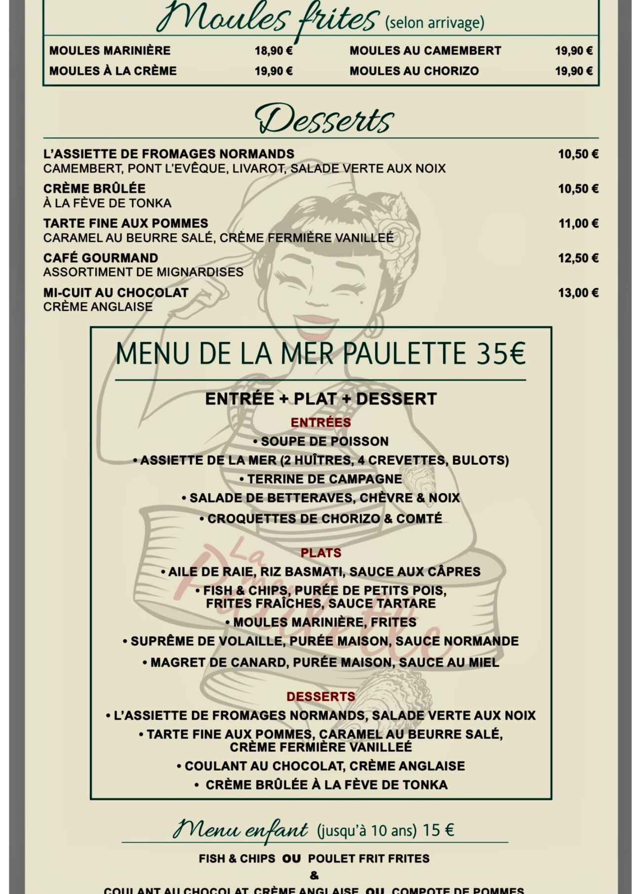 LA CARTE & MENU 35€