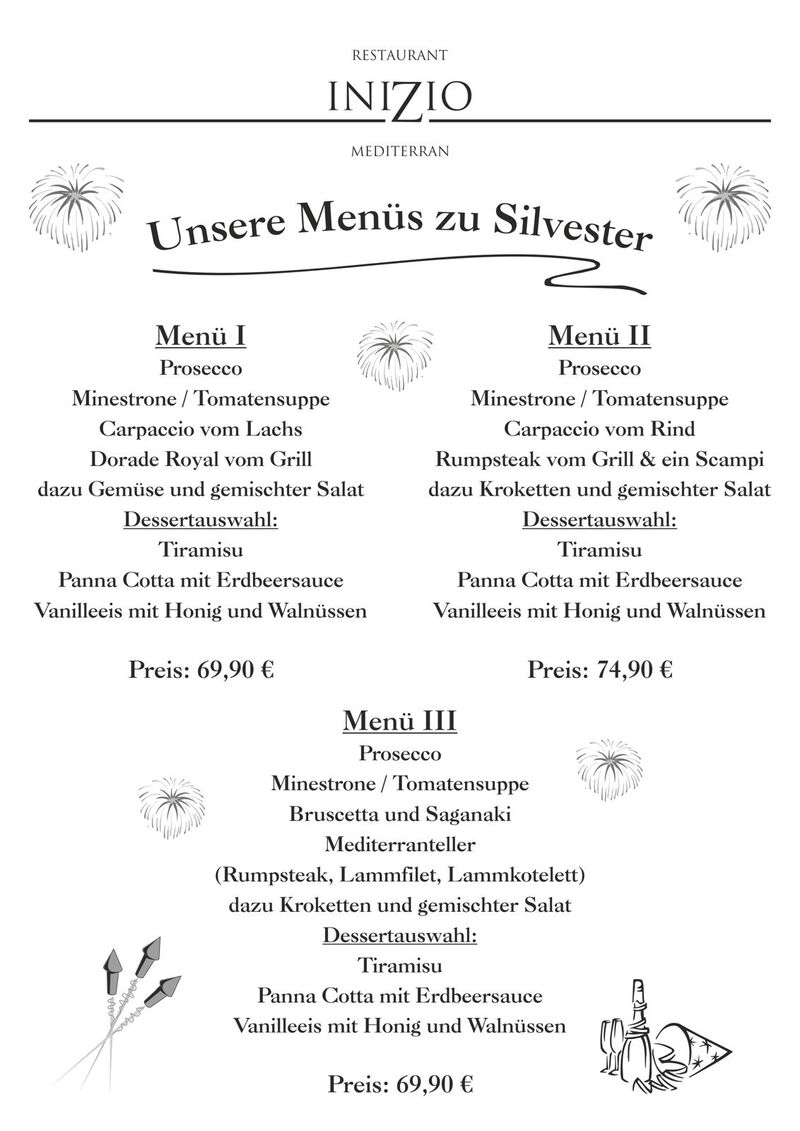Silvester-Menüs