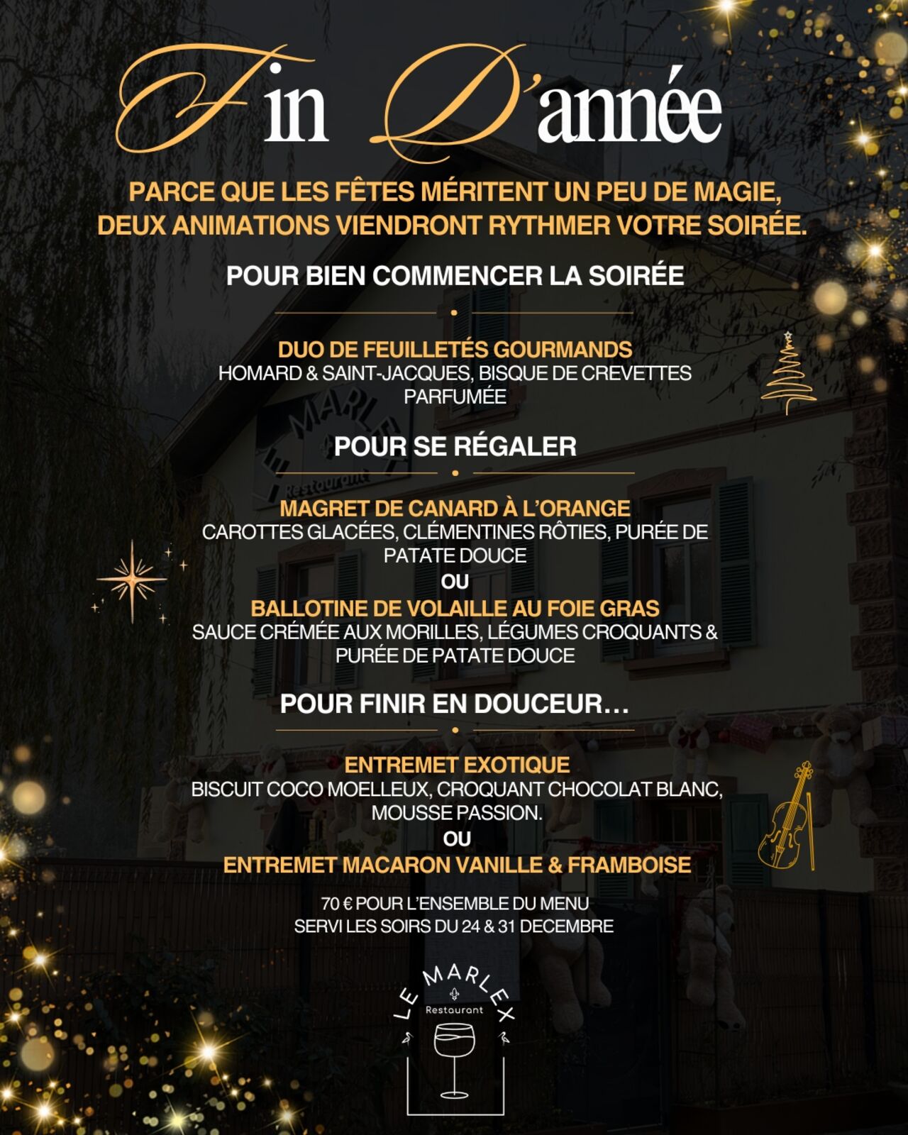 🎄 Le voilà : notre menu de fin d’année, servi uniquement le 24 et le 31 décembre ✨