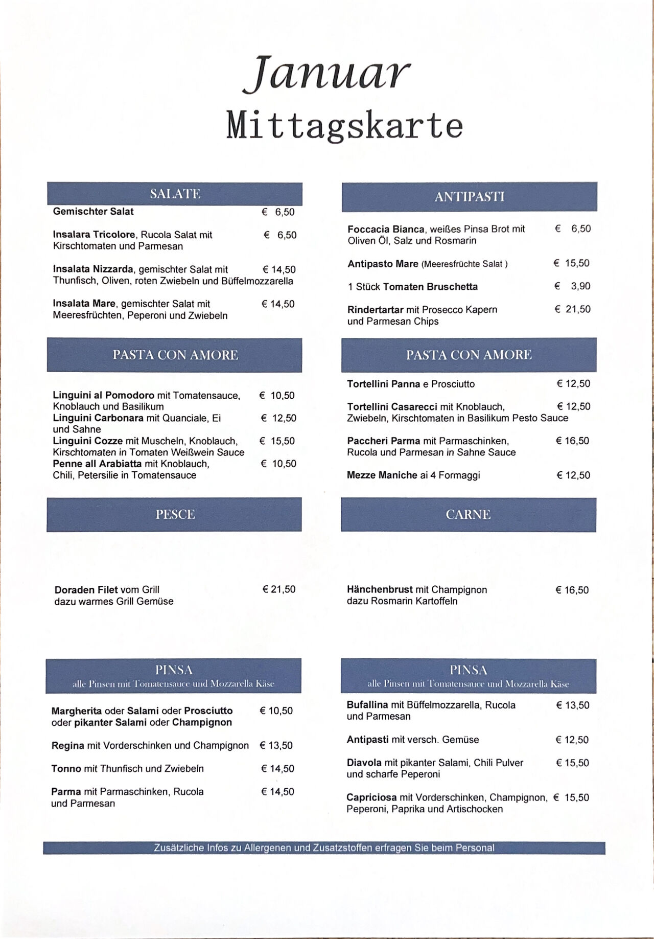 Mittags-Karte Februar