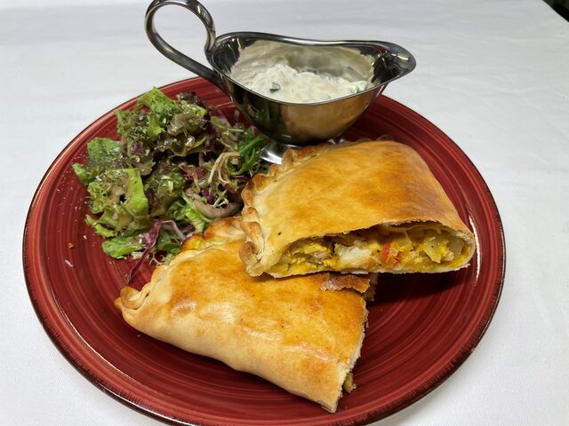 Bolani - Gefüllte Teigtasche mit Curry-Hähnchen