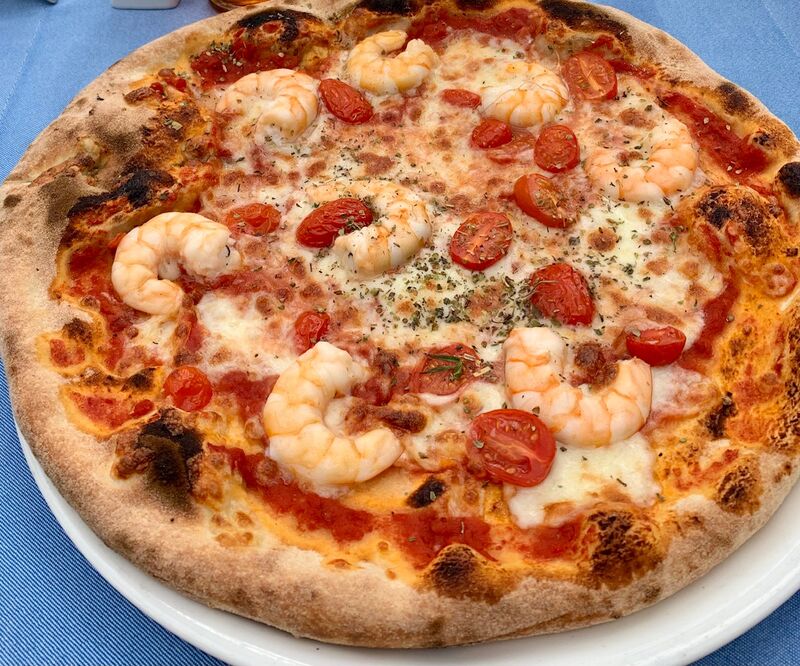 Pizza aux crevettes