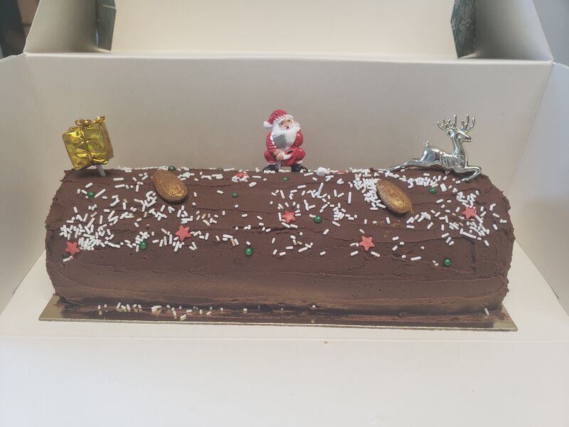 bûche confiture et ganache chocolat