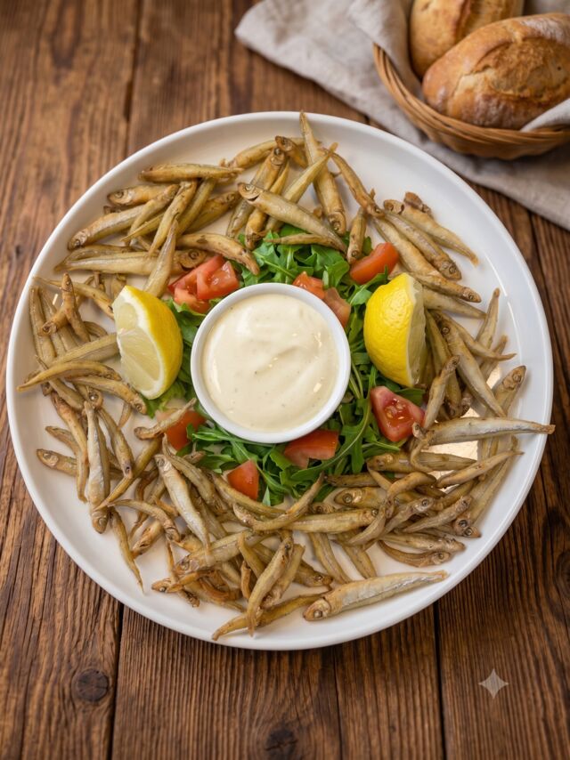 Fried small Fish with lemon dip