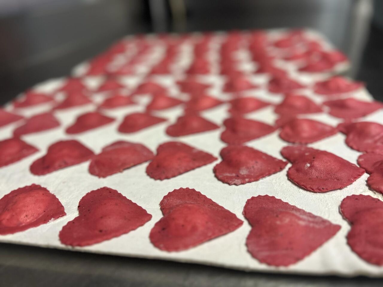 Tortelli di barbabietola a forma di cuore❤️