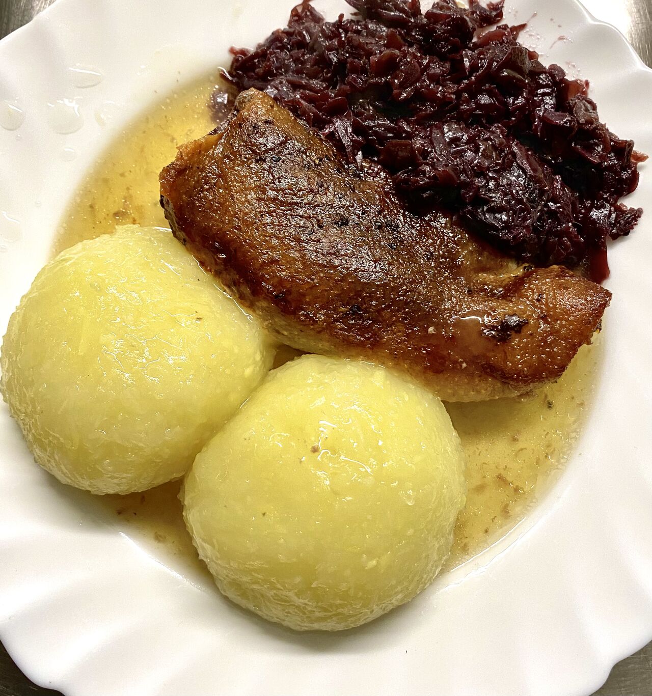 Gänse Brust mit Thüringer Klößen