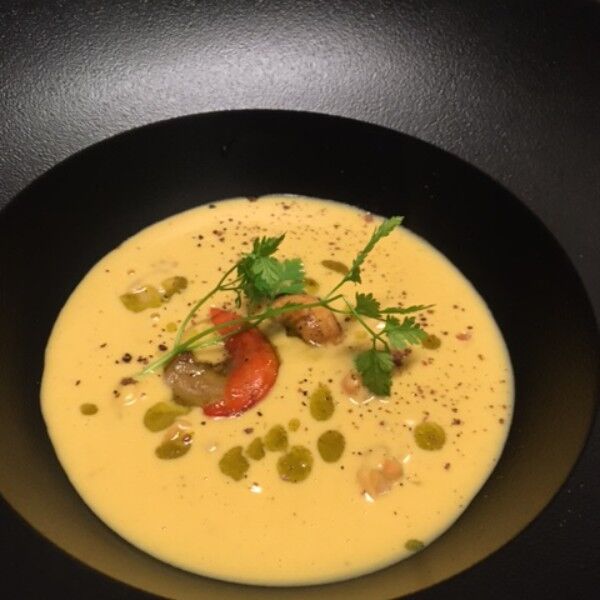 Velouté Lentilles Corail/Corail de Saint Jacques