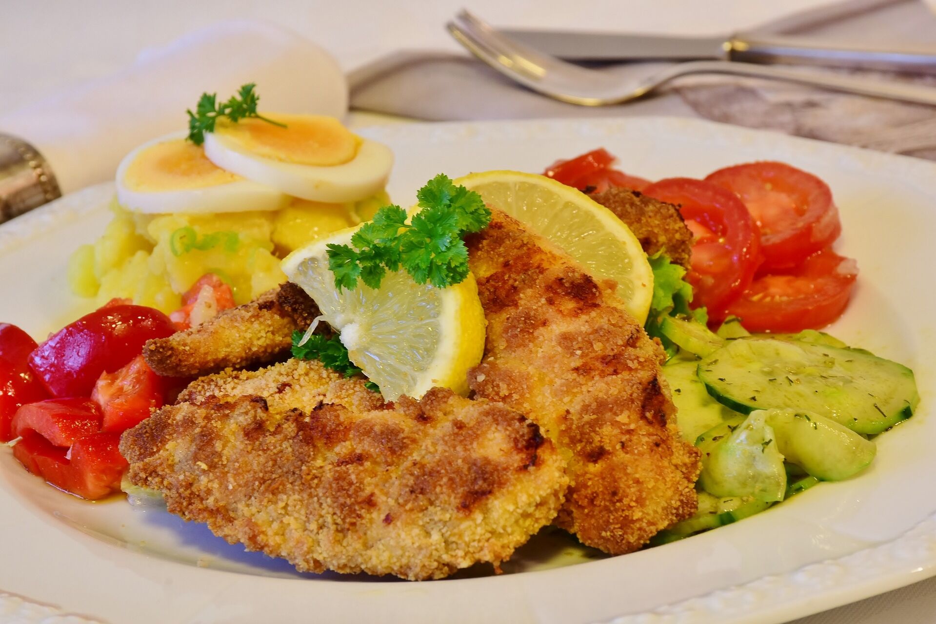 unser paniertes Schnitzel