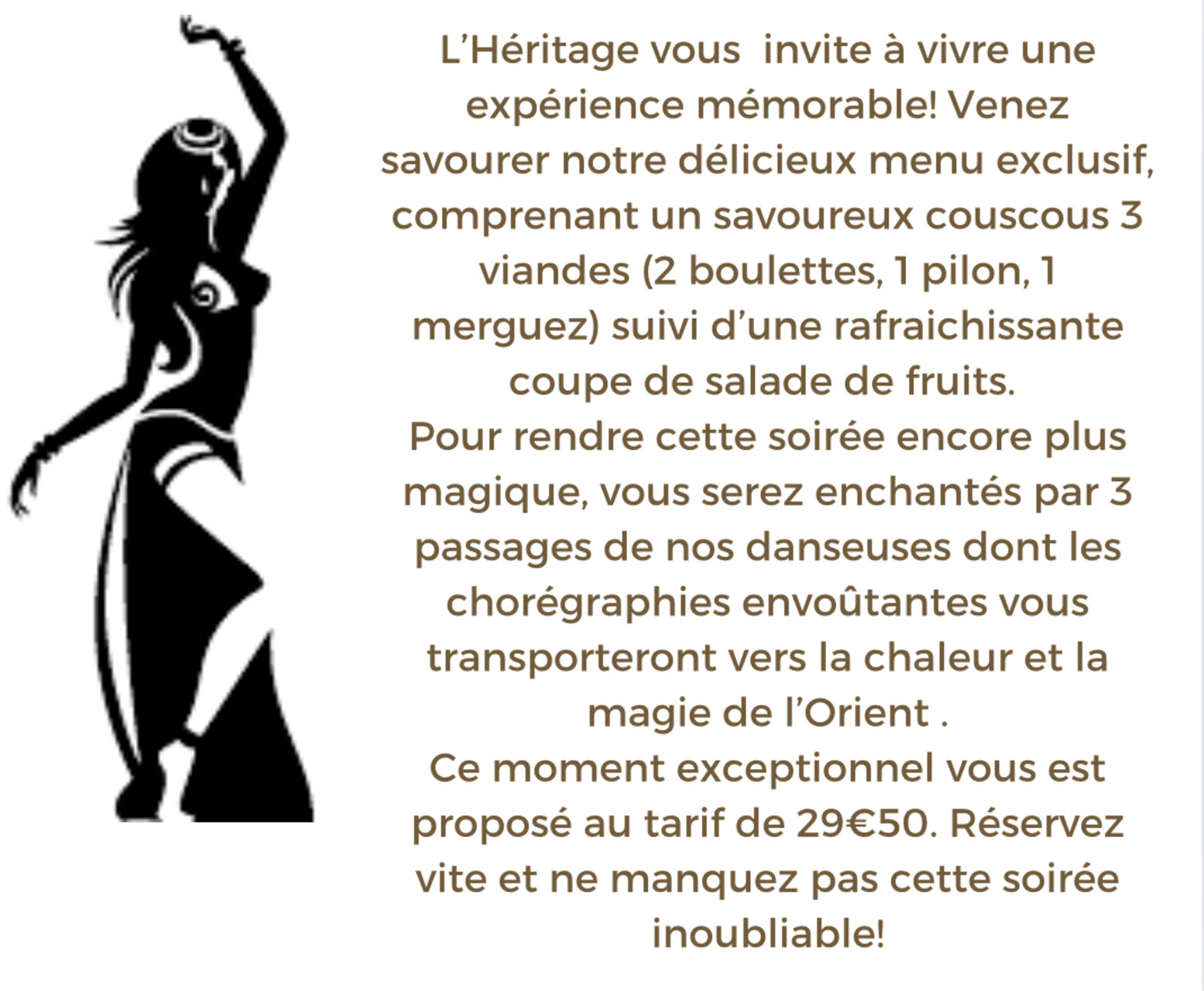 Diner spectacle danse orientale