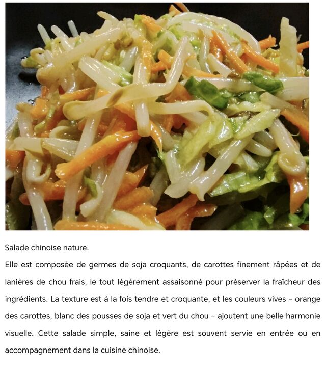 Salade chinoise nature.
