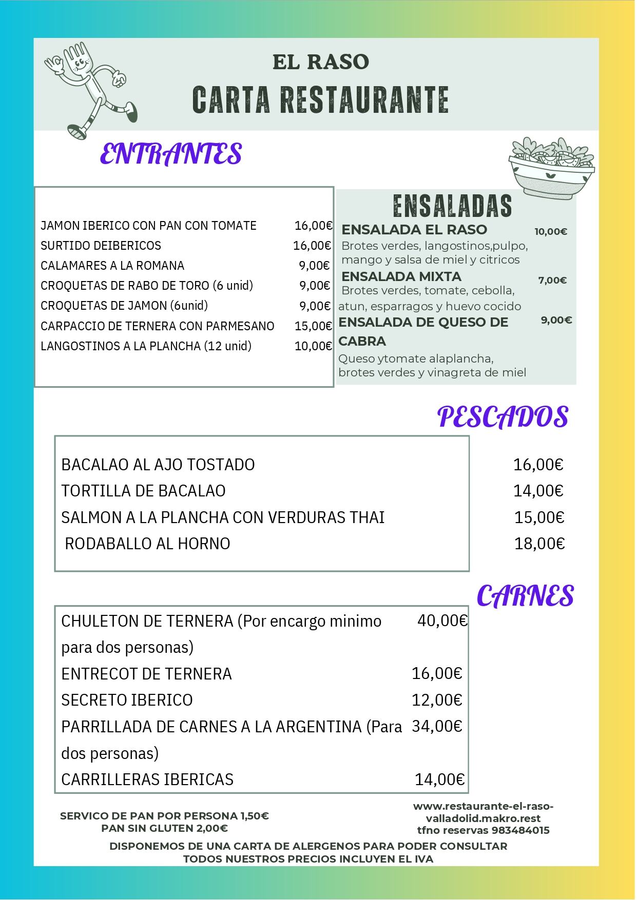 CARTA RESTAURANTE