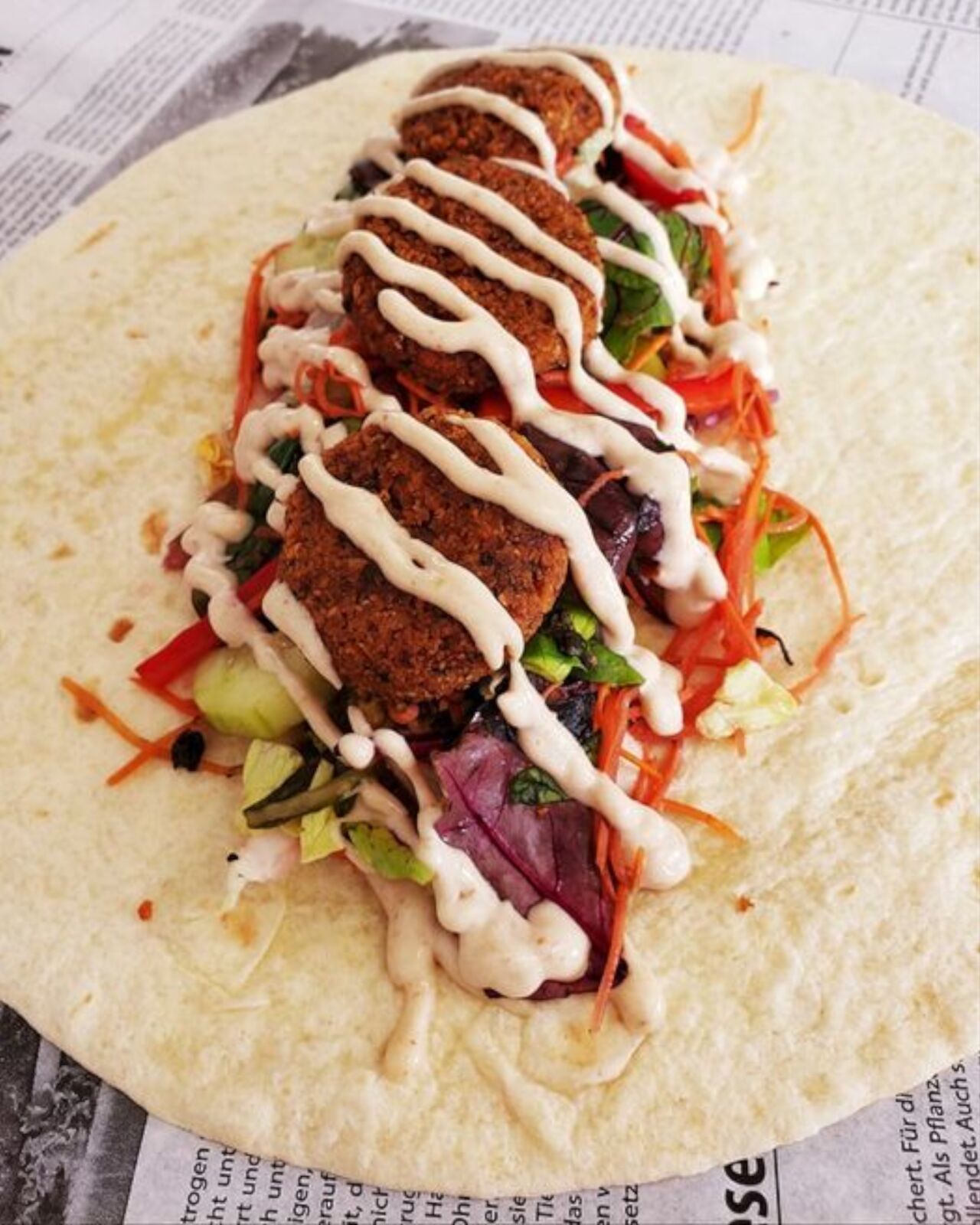 Falaffel-Wrap mit Waldkräuter-Salat