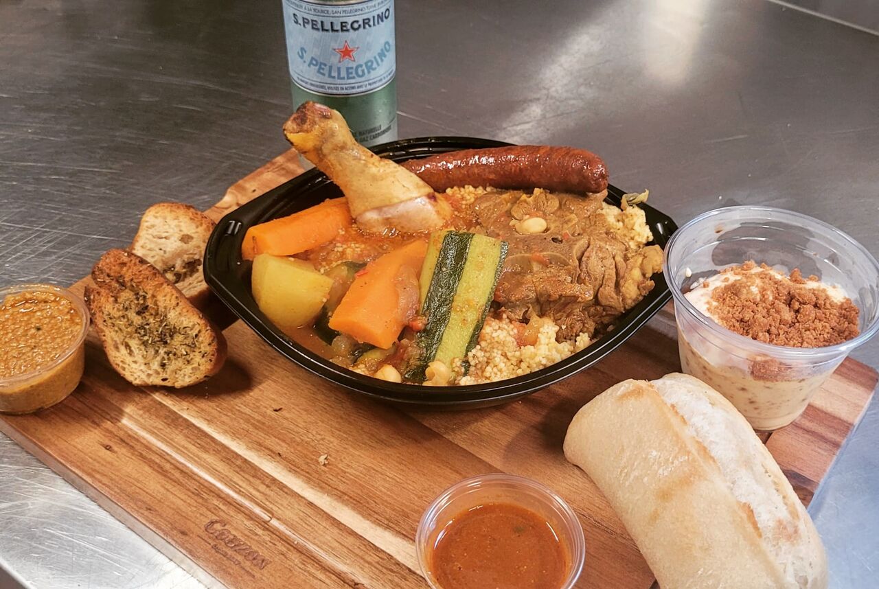 Couscous Royal et sa sauce pimentée, tiramisu