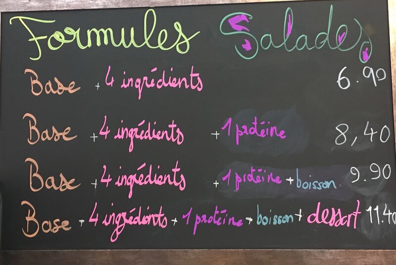 Nos formules salades à composer vous même...