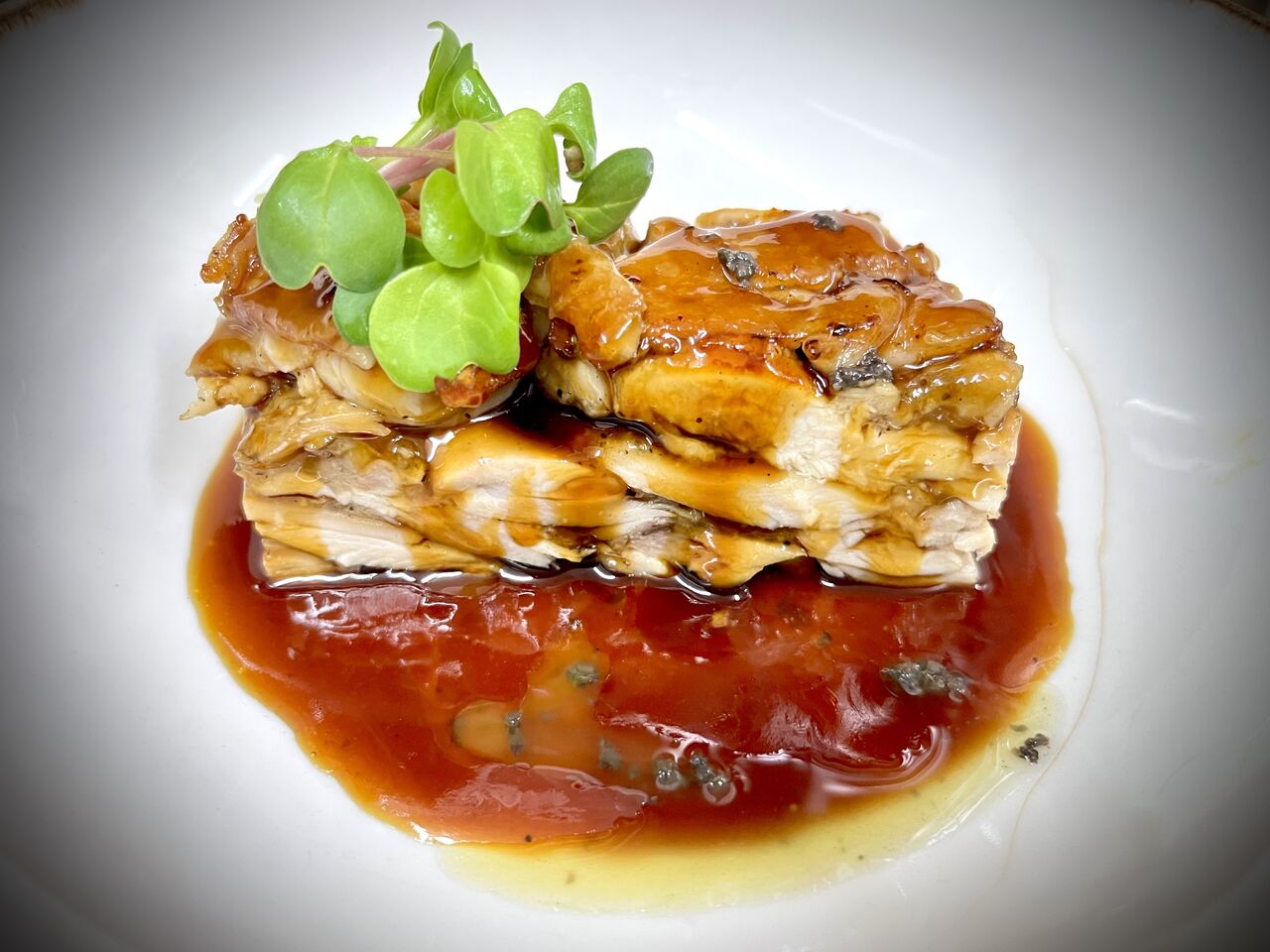 Terrina de pollastre teriyaki amb tòfona