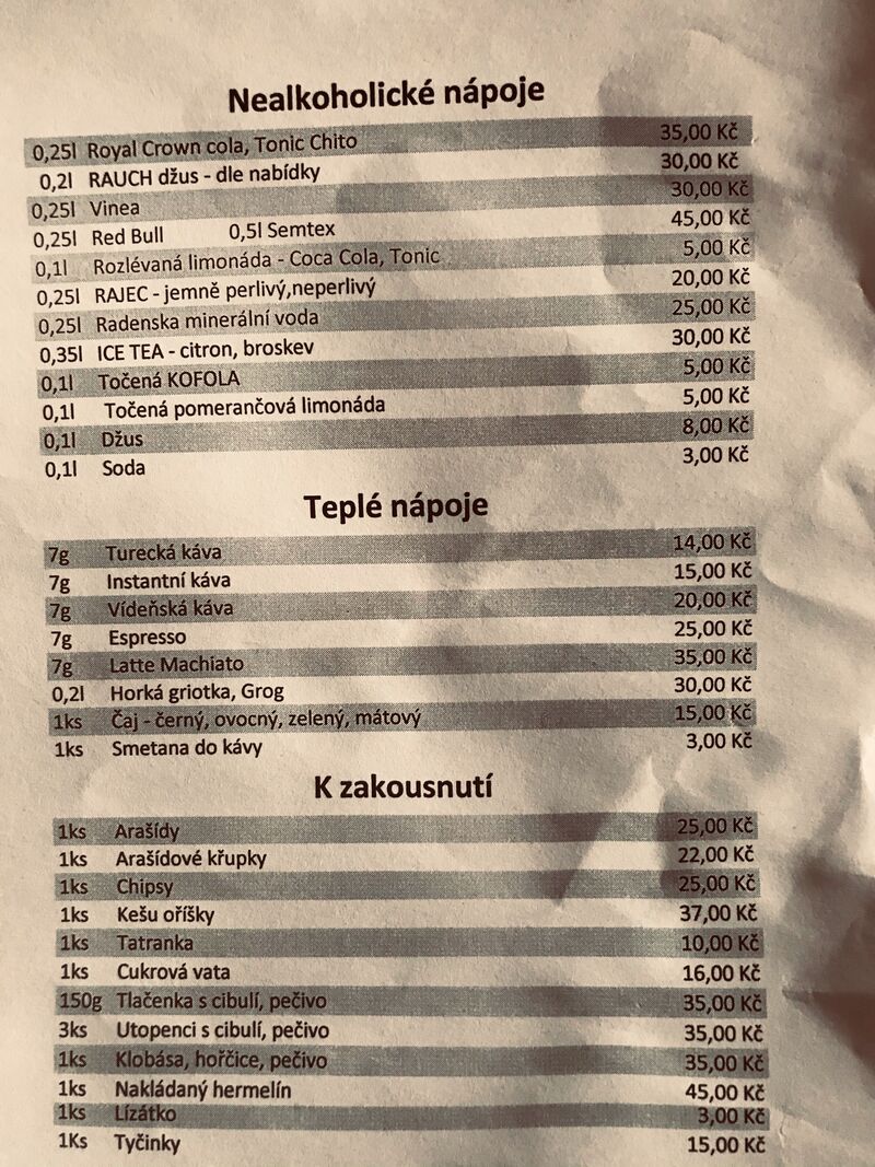 Nápojový lístek