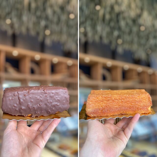 Cake marbré avec un glaçage chocolat noisette
Cake citron