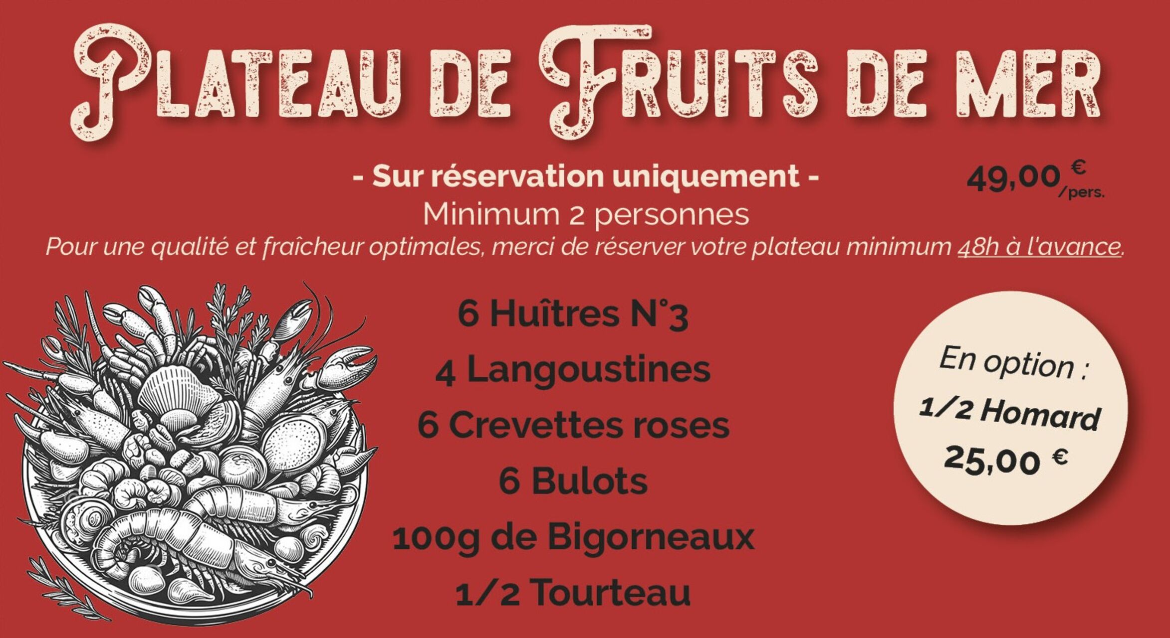 NOUVEAUTÉ : Plateau de fruits de mer