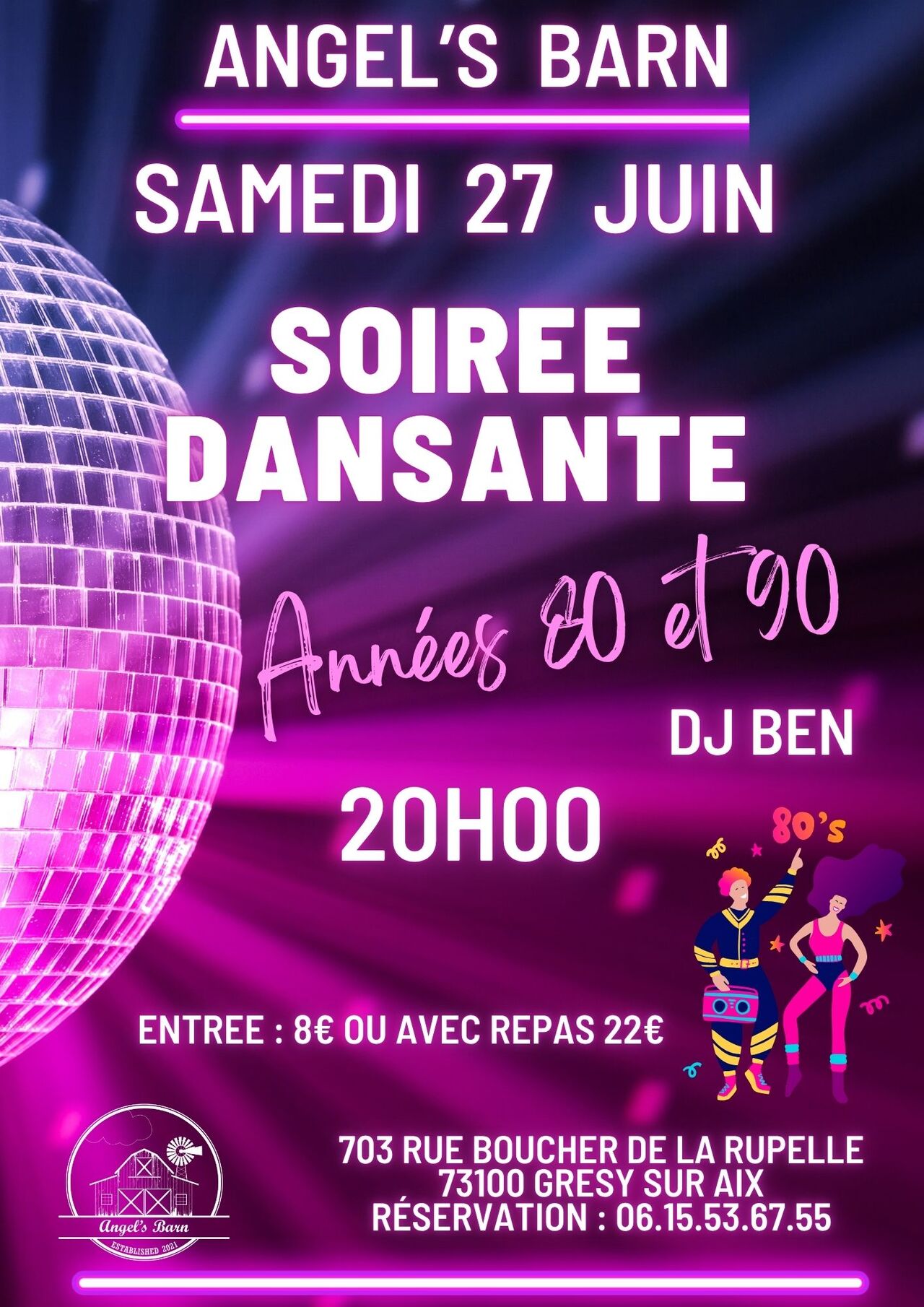 SAMEDI 27 JUIN : SOIREE ANNEE 80's 90's
