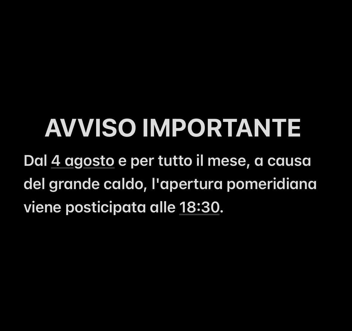 Orario pomeridiano agosto 2026