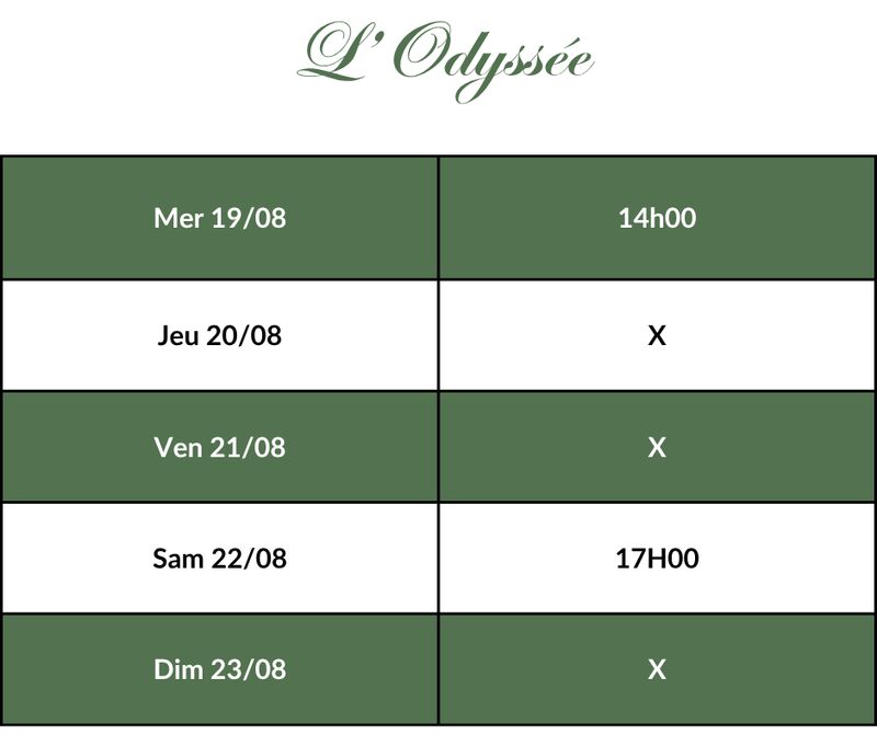 DE LA COMEDIE-FRANCAISE - Horaires