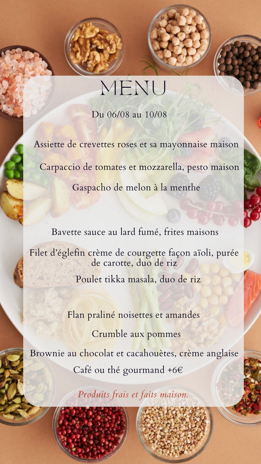 Menu du 06/08 au 10/08