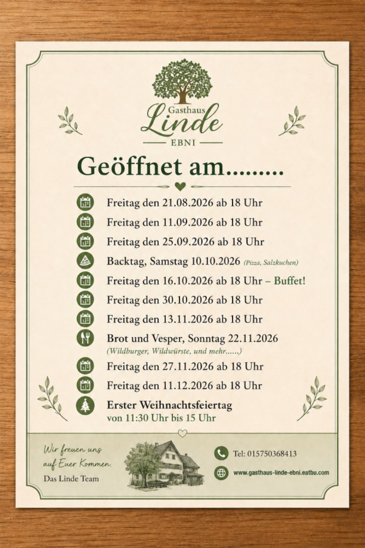 Öffnungstermine