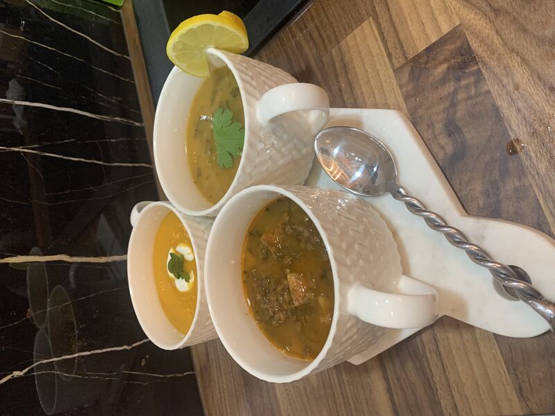 trio de soupes lentilles ,orge et butternut