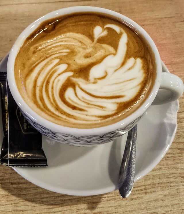 Uno de los diseños de nuestros cafés ( Simple swan )