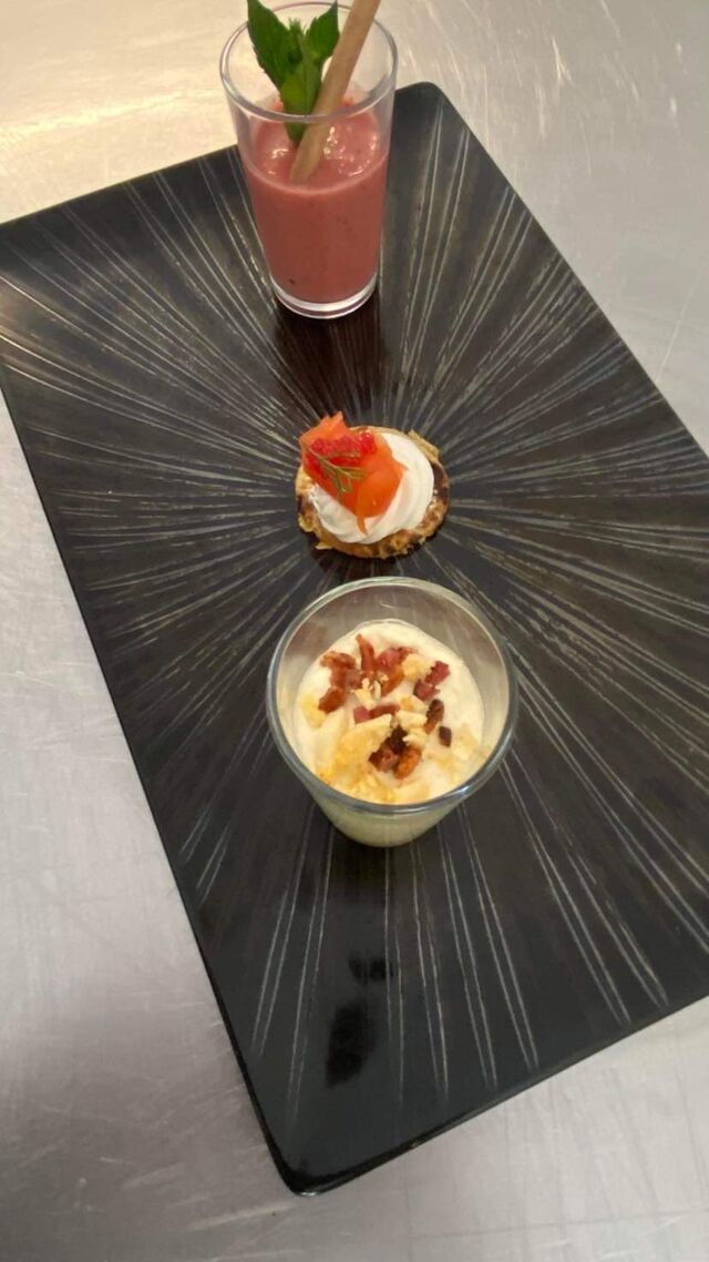 Gaspacho-Blinis - Verrine Quiche lorraine