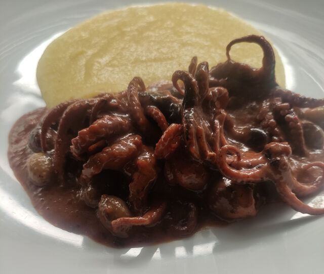 Moscardini con polenta