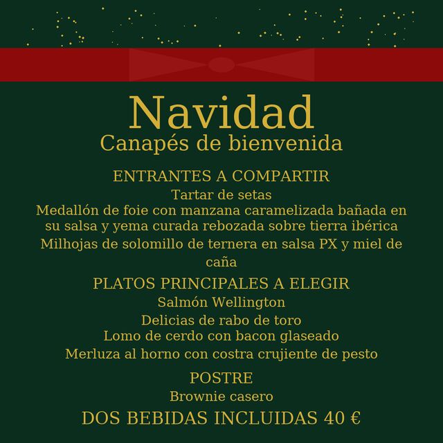Menú para grupos de Navidad