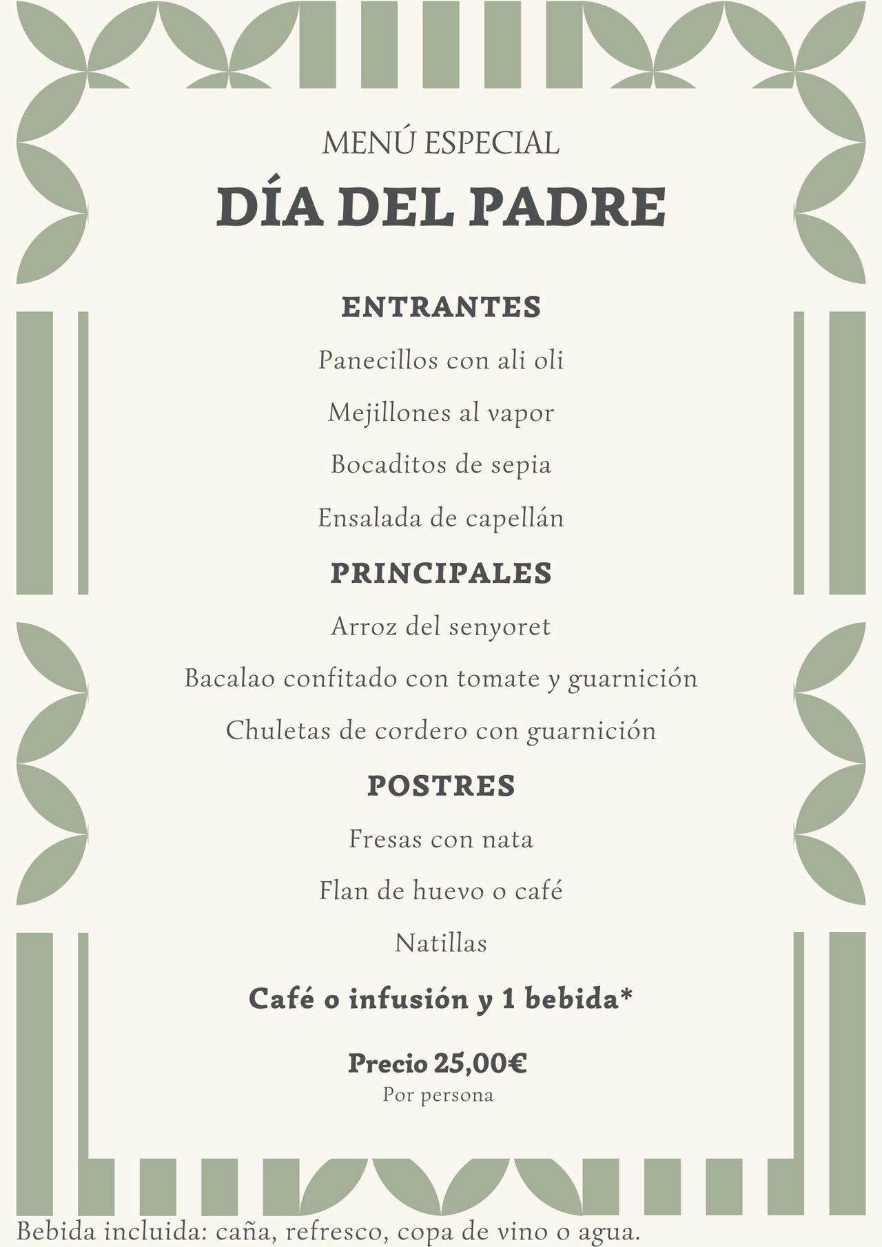 MENU ESPECIAL DIA DEL PADRE 19/03/2025