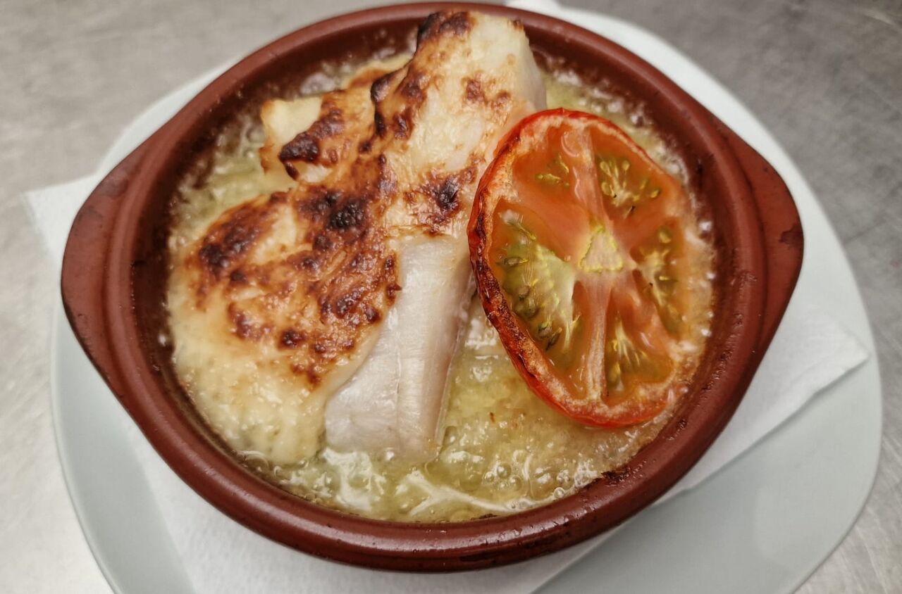 Bacalao gratinado con alioli