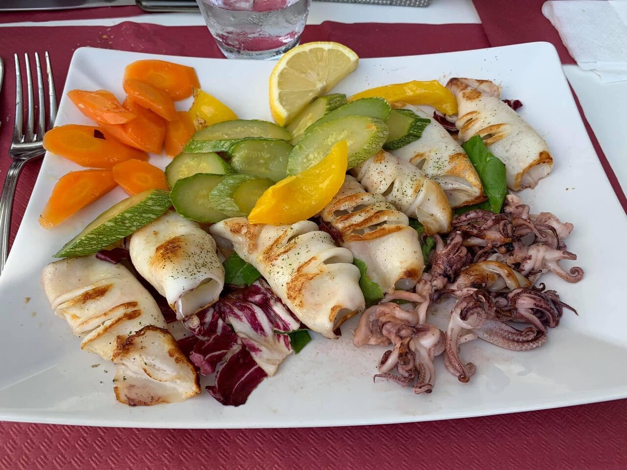 Totani alla griglia con verdure