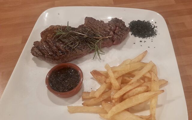 Entrecot a la brasa.