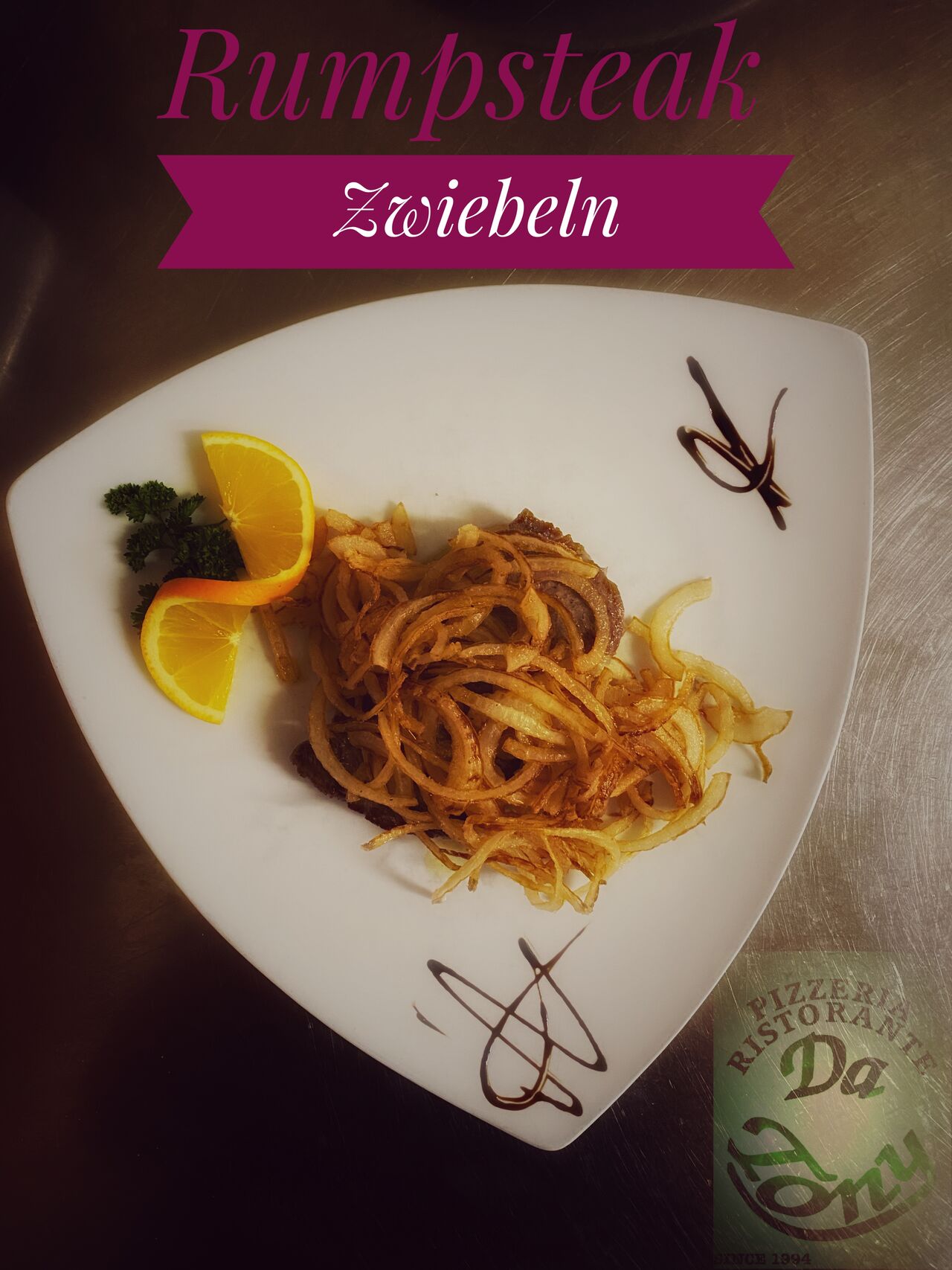 Rumpsteak mit Zwiebeln 