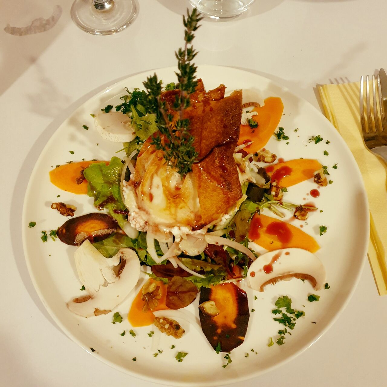 Aumonière de chèvre frais et poires