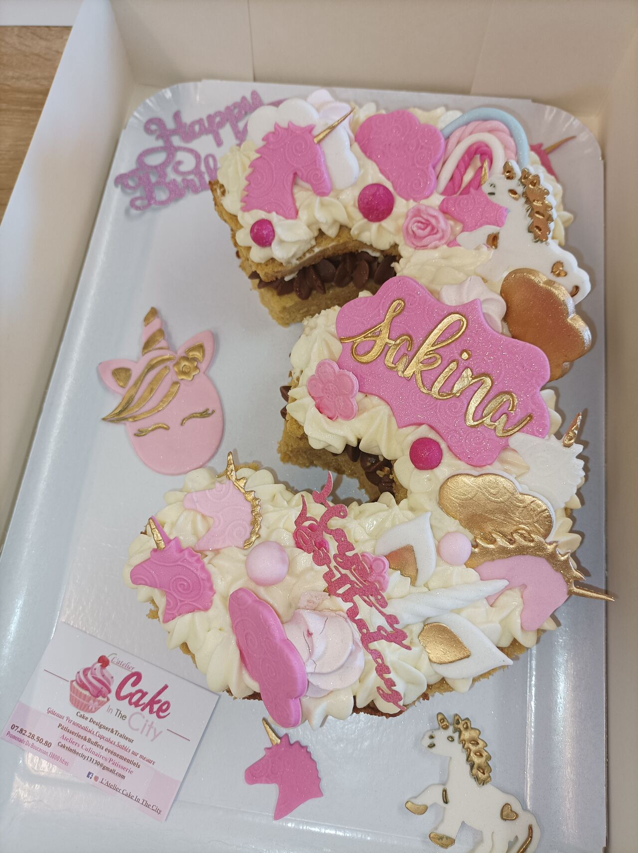 Number cake thème Licorne 