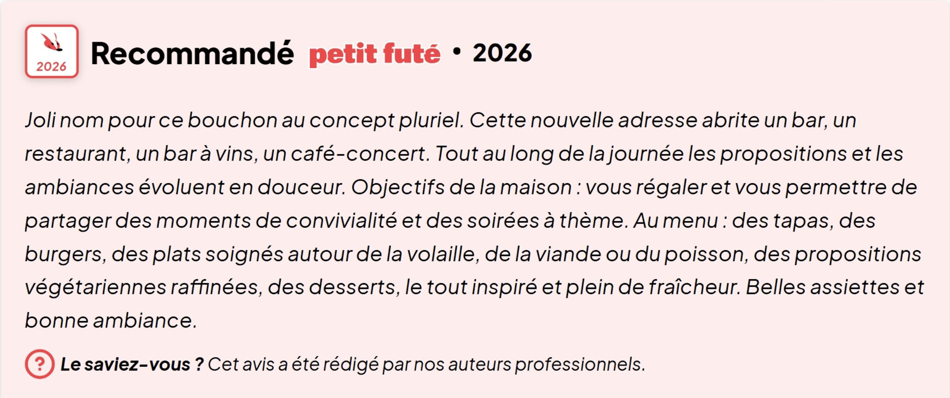 Recommandé par le Petit Futé 2026