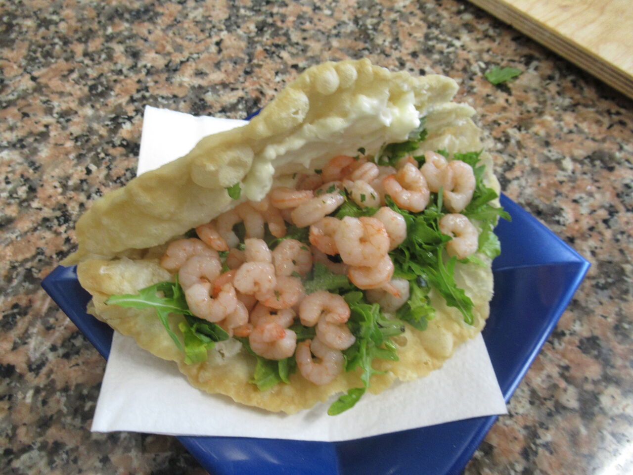 PANZEROTTO FREDDO GAMBERETTI,MAIONESE E RUCOLA