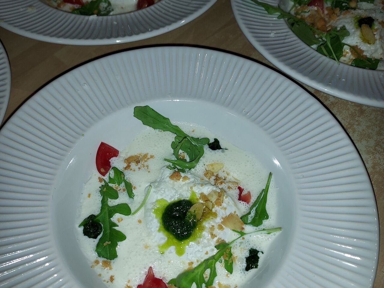 oeuf parfait , espuma et crumble de parmesan