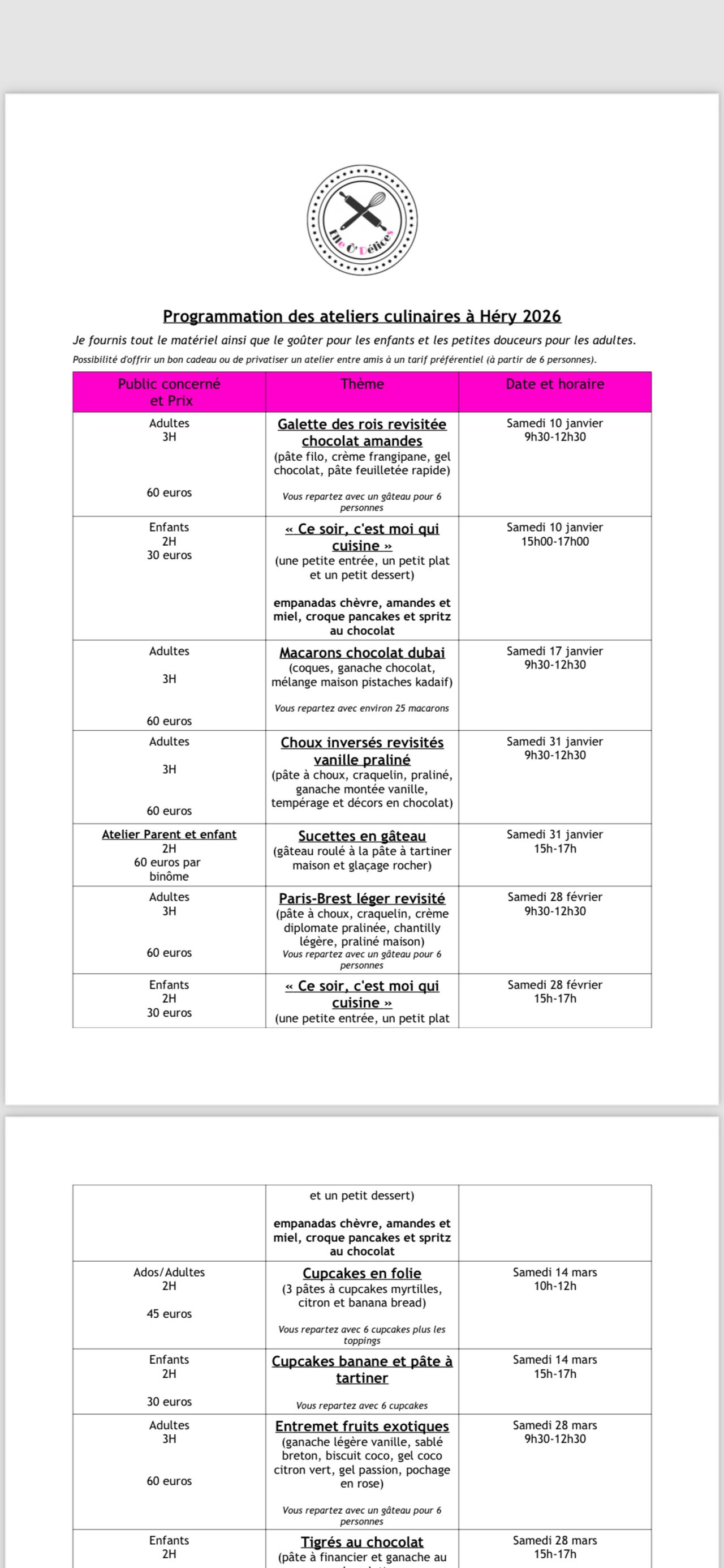 Nouveaux ateliers janvier 2026