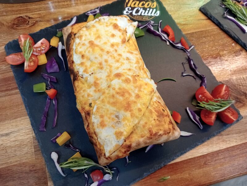 Tacos gratiné aux œuf et emmental 