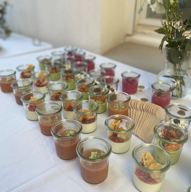 Exemple de mini verrines pour cOcktail. 