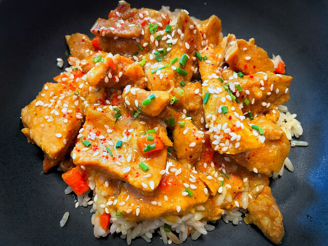 Sauté de porc au curry riz jasmin