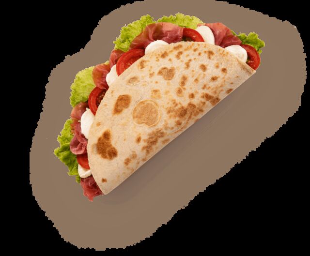 Mozzarella, Rohschinken, Kopfsalat und Tomate