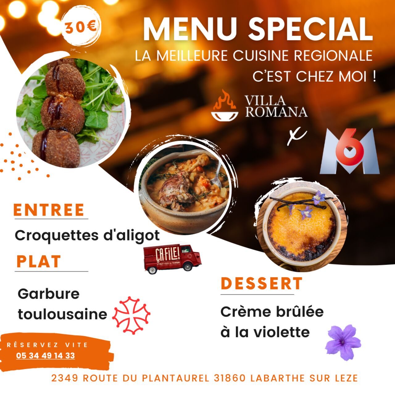 MENU SPECIAL "LA MEILLEURE CUISINE REGIONALE" M6