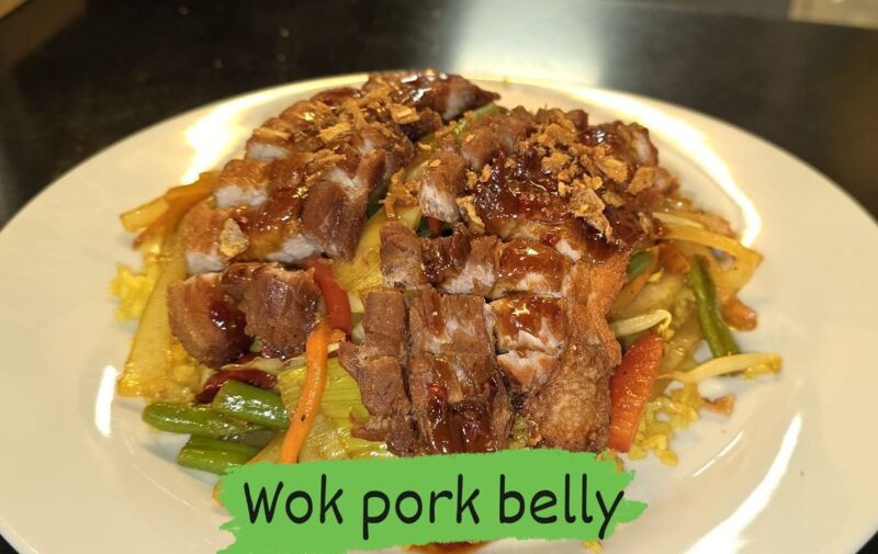 Wok pork belly
